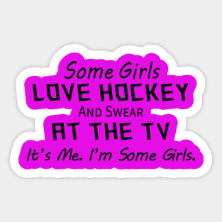 Girls Watching Hockey Sticker